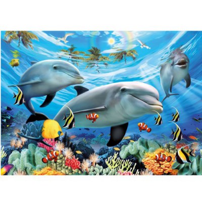 Puzzle Ravensburger-13052 Le bal des dauphins