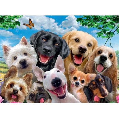 Puzzle Ravensburger-13228 Pièces XXL - Delighted Dogs