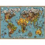 Puzzle  Ravensburger-15043 Mappemonde de Papillons