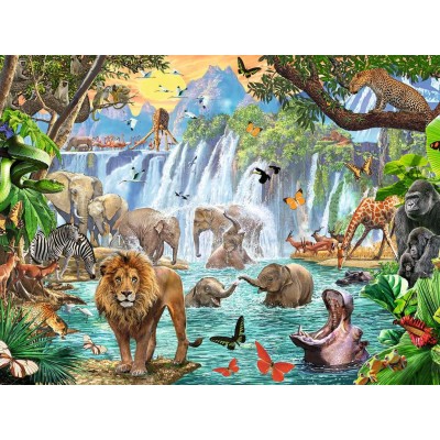 Puzzle Ravensburger-16461 Cascade dans la Jungle