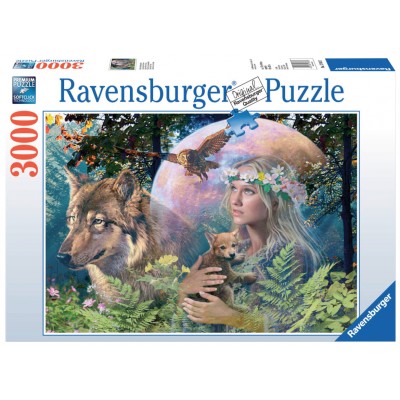 Puzzle Ravensburger-17033 Loups au clair de lune