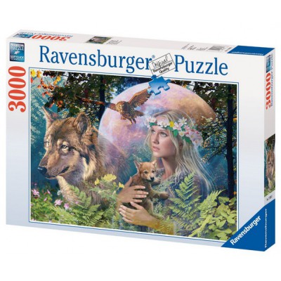 Puzzle Ravensburger-17033 Loups au clair de lune