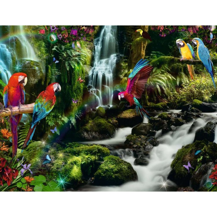 Puzzle  Ravensburger-17111 Perroquets dans la Jungle