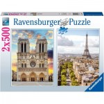  Ravensburger-17268 2 Puzzles - En visite à Paris