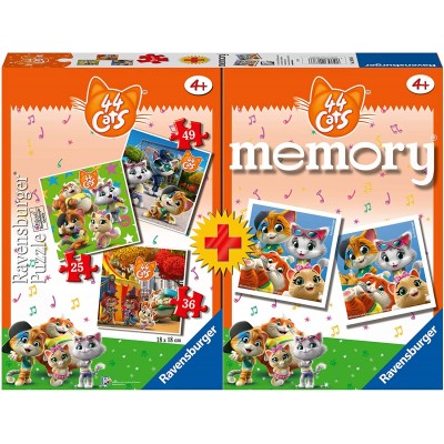 Ravensburger-20676 Multipack - Memory et 3 Puzzles - 44 Cats