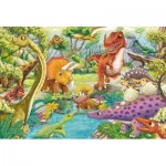  Schmidt-Spiele-56465 3 Puzzles - Les dinosaures s'amusent