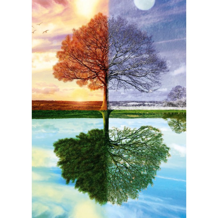 Puzzle  Schmidt-Spiele-58223 Arbre des 4 Saisons