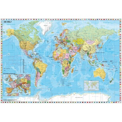 Puzzle Schmidt-Spiele-58289 Carte du Monde en Allemand