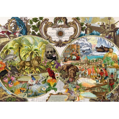 Puzzle Schmidt-Spiele-58362 Carte du Monde Exotique