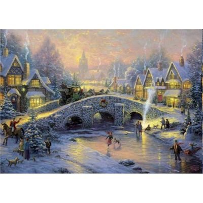 Puzzle Schmidt-Spiele-58450 Thomas Kinkade : Village en hiver