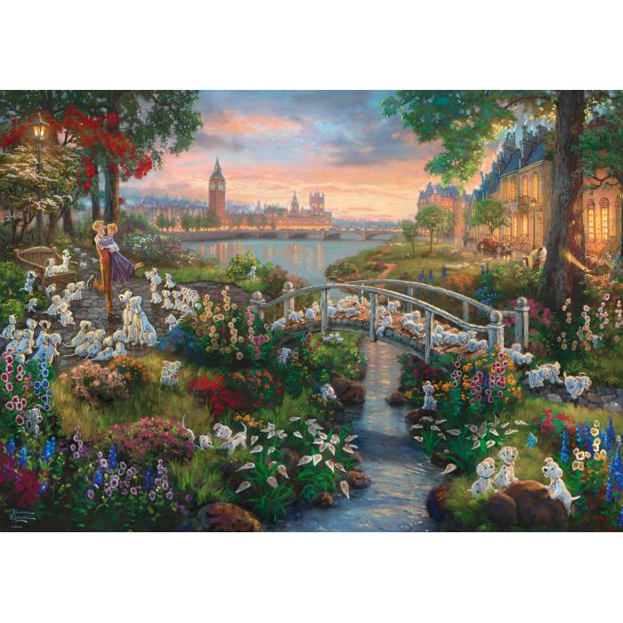 Puzzle  Schmidt-Spiele-59489 Thomas Kinkade, Disney, les 101 Dalmatiens