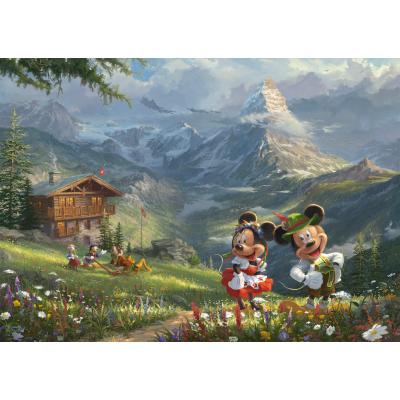 Puzzle Schmidt-Spiele-59938 Disney, Mickey et Minnie dans les Alpes