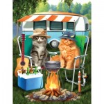 Puzzle  Sunsout-29762 Pièces XXL - Amis au Camping