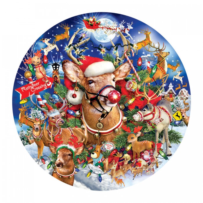 Puzzle  Sunsout-35114 Reindeer Madness