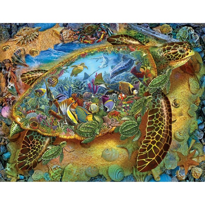 Puzzle  Sunsout-39286 Lewis T. Johnson - Sea Turtle World