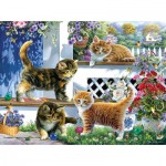 Puzzle  Sunsout-61930 Pièces XXL - Chatons sur la Veranda