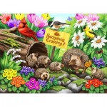 Puzzle  Sunsout-63090 Nancy Wernersbach - Hedgehog Crossing