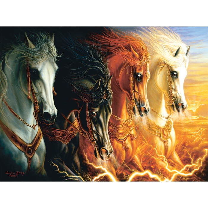 Puzzle Sunsout-68423 Lindsburg-Osorio - Four Horses of the Apocalypse
