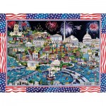 Puzzle  Sunsout-74058 Sharie Hatchett Bohlmann - Fireworks over Washington DC