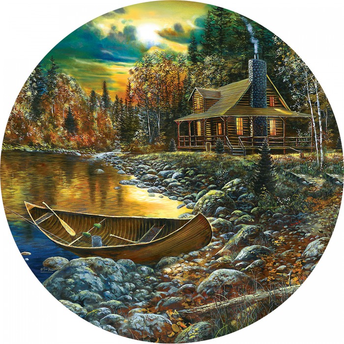 Puzzle  Sunsout-74106 Jim Hansel - Fall Cabin