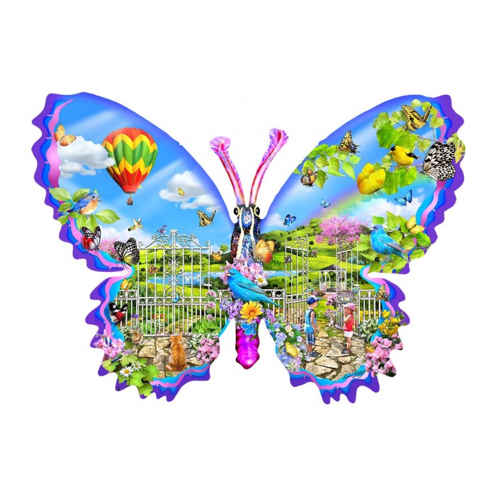 Puzzle  Sunsout-97062 Le Jardin du Papillons