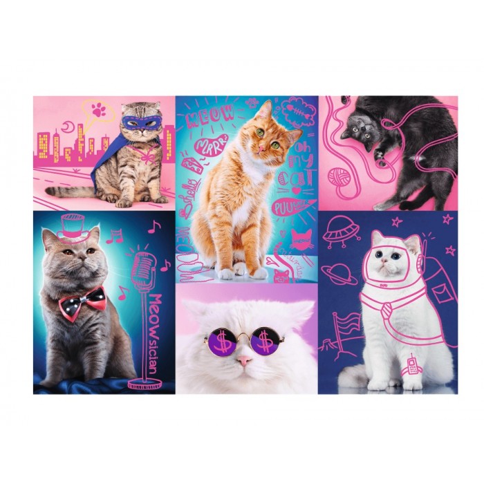 Puzzle Trefl-10581 Neon Color Line - Chats