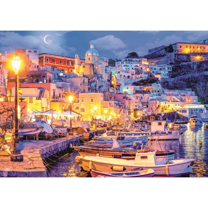 Puzzle  Trefl-10794 L'Île de Procida de Nuit. Italie