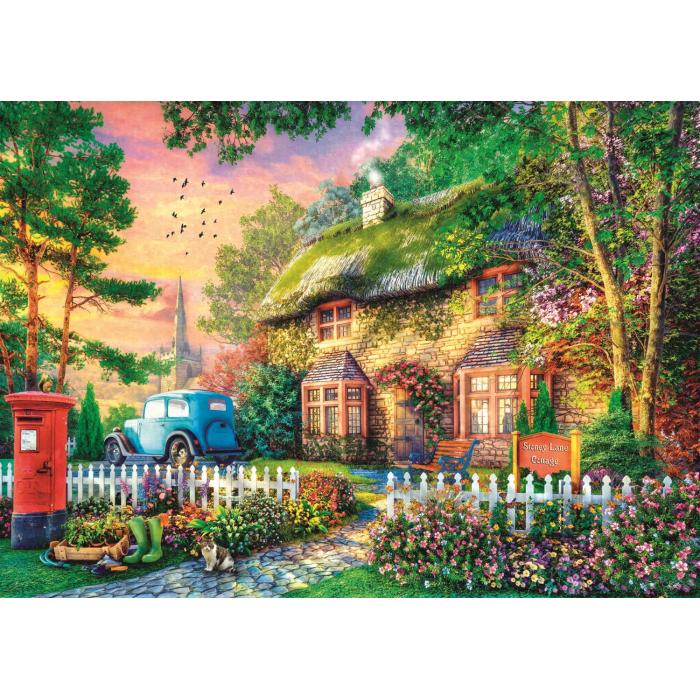 Puzzle  Trefl-10852 L'Heure Du Thé : Stoney Lane Cottage