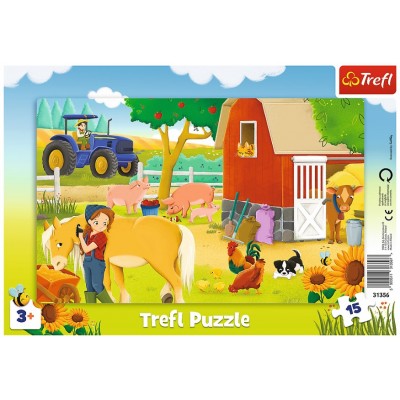 Trefl-31356 Puzzle Cadre - Animaux de la Ferme