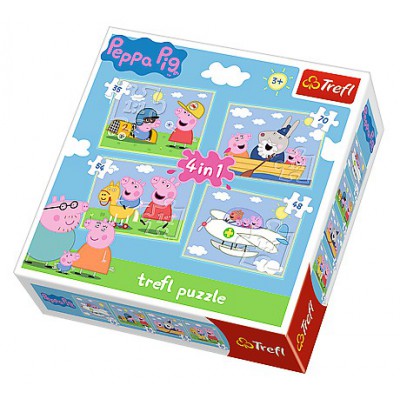 Trefl-34246 4 Puzzles - Peppa Pig