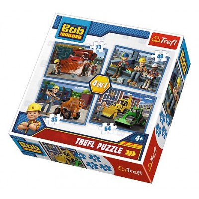 Trefl-34270 4 Puzzles - Bob le Bricoleur