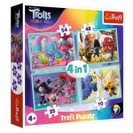  Trefl-34336 4 Puzzles - Dreamworks - Trolls World Tour