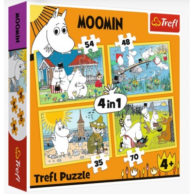 Puzzle Trefl-34368 4 in 1 - Moomin happy day