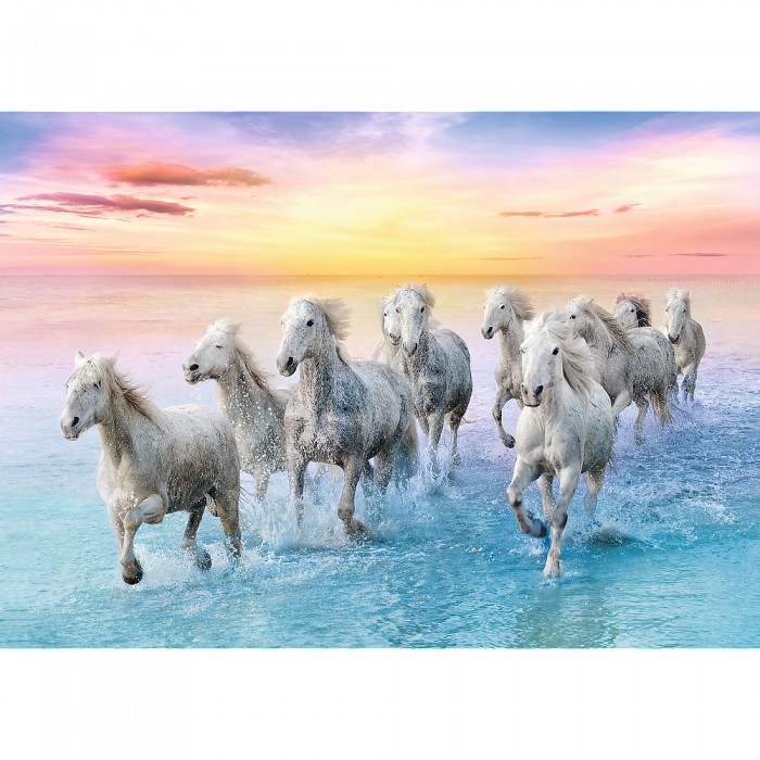 Puzzle  Trefl-37289 Galloping White Horses