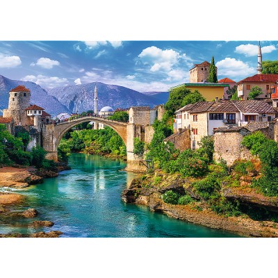 Puzzle Trefl-37333 Vieux Pont à Mostar, Bosnie Herzégovine