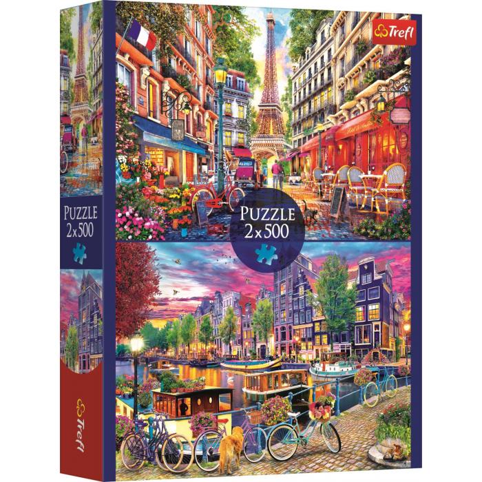  Trefl-37496 2 Puzzles - Capitales Européennes