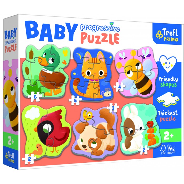 Trefl-44003 6 Puzzles - Animaux