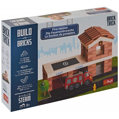 Puzzle Trefl-60983 Build with Bricks - La Caserne des Pompiers