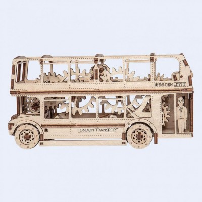 Wooden-City-WR303-8022 Puzzle 3D en Bois - London Bus